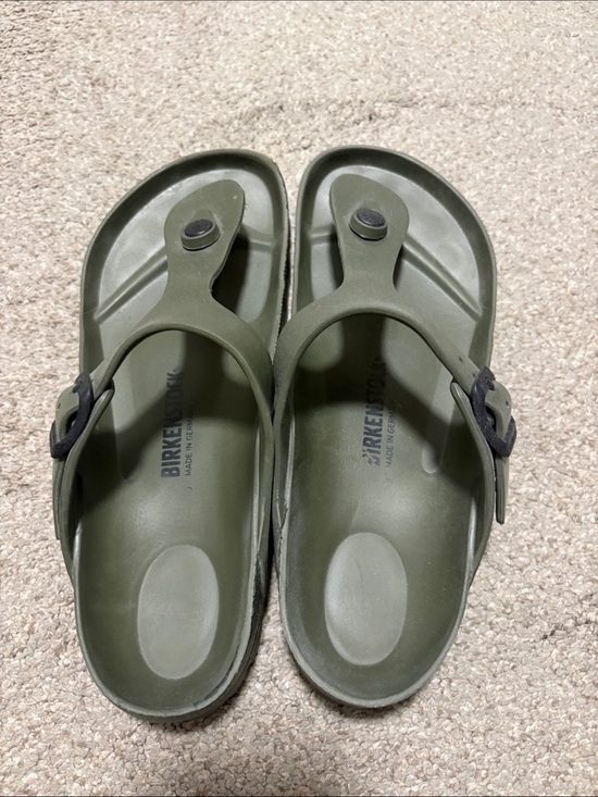 Birkenstock Shoes - Birkenstock Olive Green EVA Thong Sandals